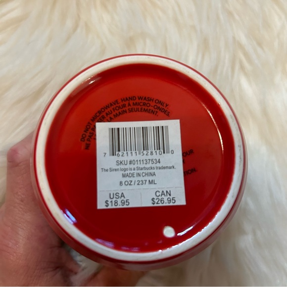 Starbucks Red Poinsettia Ceramic Short Cup Insulted Holiday Tumbler 8oz New 2022 - Picture 5 of 13
